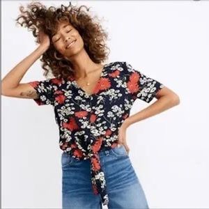 MADEWELL • Tie Front Top In Hillside Daisies
